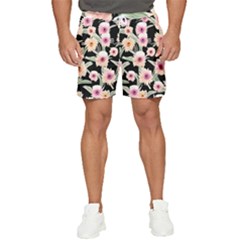 Watercolor Vintage Retro Floral Men s Runner Shorts