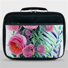 Adorned Watercolor Flowers Lunch Bag by GardenOfOphir