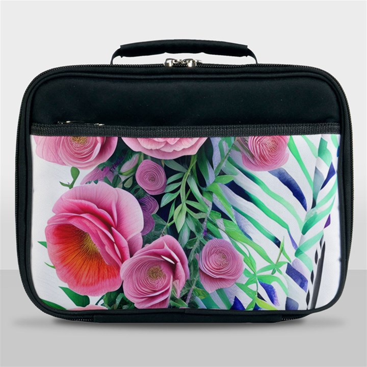 Adorned watercolor flowers Lunch Bag