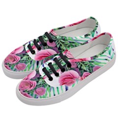 Adorned Watercolor Flowers Women s Classic Low Top Sneakers by GardenOfOphir