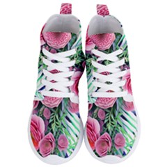 Adorned Watercolor Flowers Women s Lightweight High Top Sneakers by GardenOfOphir