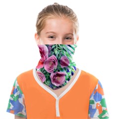 Adorned Watercolor Flowers Face Covering Bandana (kids) by GardenOfOphir