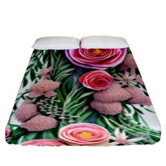 Brilliant Blushing Blossoms Fitted Sheet (king Size) by GardenOfOphir