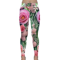 Brilliant Blushing Blossoms Classic Yoga Leggings by GardenOfOphir