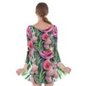 Brilliant Blushing Blossoms Long Sleeve Skater Dress View2