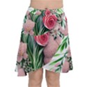 Brilliant Blushing Blossoms Chiffon Wrap Front Skirt View1