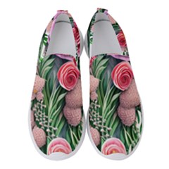 Brilliant Blushing Blossoms Women s Slip On Sneakers by GardenOfOphir