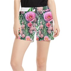 Brilliant Blushing Blossoms Women s Runner Shorts by GardenOfOphir