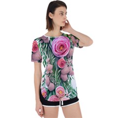 Brilliant Blushing Blossoms Perpetual Short Sleeve T-shirt by GardenOfOphir