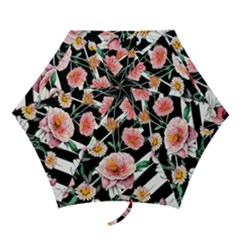 Exotic Watercolor Botanical Flowers Pattern Mini Folding Umbrellas by GardenOfOphir