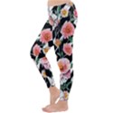 Exotic Watercolor Botanical Flowers Pattern Classic Winter Leggings View2