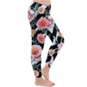 Exotic Watercolor Botanical Flowers Pattern Classic Winter Leggings View3