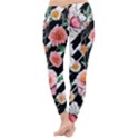 Exotic Watercolor Botanical Flowers Pattern Classic Winter Leggings View4