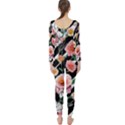 Exotic Watercolor Botanical Flowers Pattern Long Sleeve Catsuit View2