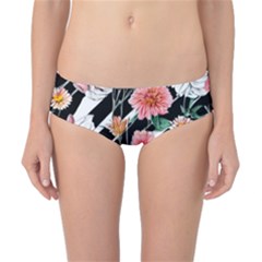 Exotic Watercolor Botanical Flowers Pattern Classic Bikini Bottoms by GardenOfOphir