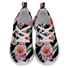 Exotic Watercolor Botanical Flowers Pattern Running Shoes by GardenOfOphir