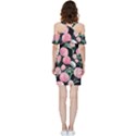 Boho Watercolor Botanical Flowers Shoulder Frill Bodycon Summer Dress View4