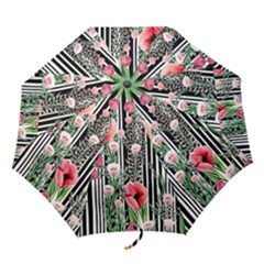 Tropical Paradise - Watercolor Botanical Flowers Folding Umbrellas by GardenOfOphir