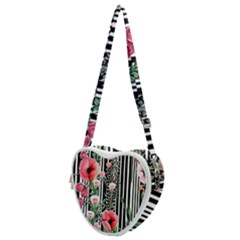 Tropical Paradise - Watercolor Botanical Flowers Heart Shoulder Bag by GardenOfOphir