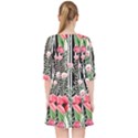 Tropical Paradise - Watercolor Botanical Flowers Quarter Sleeve Pocket Dress View2