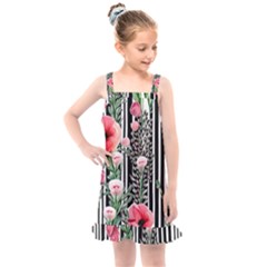 Tropical Paradise - Watercolor Botanical Flowers Kids  Overall Dress by GardenOfOphir