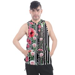 Tropical Paradise - Watercolor Botanical Flowers Men s Sleeveless Hoodie by GardenOfOphir