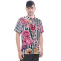 Flora Watercolor Botanical Flowers Men s Polo Tee View1