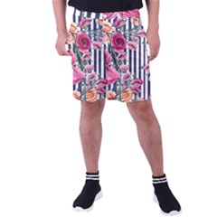 Flora Watercolor Botanical Flowers Men s Pocket Shorts by GardenOfOphir