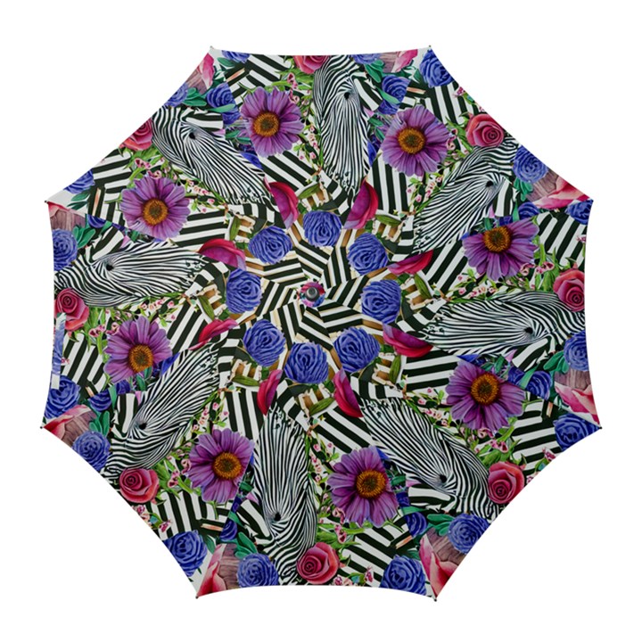 Bountiful Watercolor Flowers Golf Umbrellas