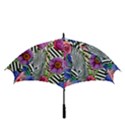 Bountiful Watercolor Flowers Golf Umbrellas View3