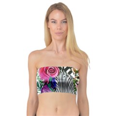 Bountiful Watercolor Flowers Bandeau Top by GardenOfOphir