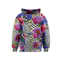 Bountiful Watercolor Flowers Kids  Pullover Hoodie by GardenOfOphir