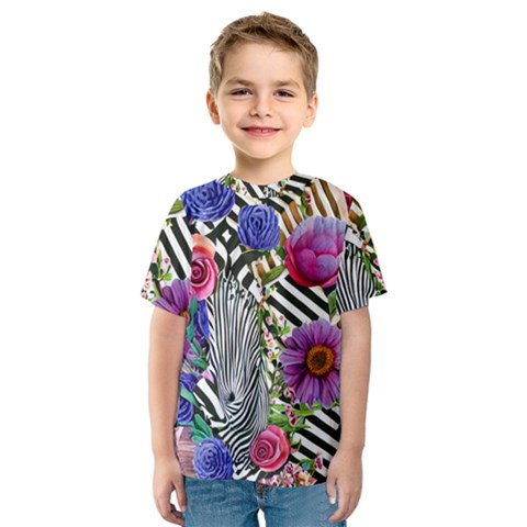 Bountiful Watercolor Flowers Kids  Sport Mesh Tee by GardenOfOphir