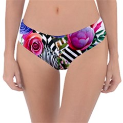 Bountiful Watercolor Flowers Reversible Classic Bikini Bottoms by GardenOfOphir