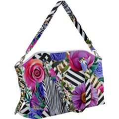 Bountiful Watercolor Flowers Canvas Crossbody Bag by GardenOfOphir