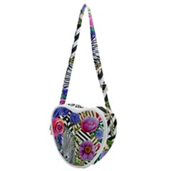 Bountiful Watercolor Flowers Heart Shoulder Bag by GardenOfOphir