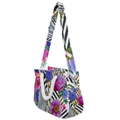 Bountiful Watercolor Flowers Rope Handles Shoulder Strap Bag by GardenOfOphir