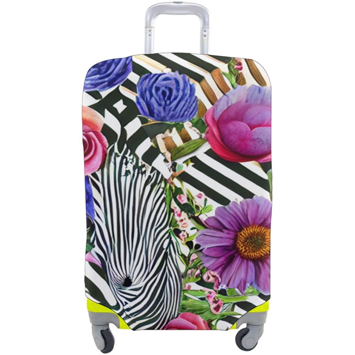 Bountiful Watercolor Flowers Luggage Cover (Large)