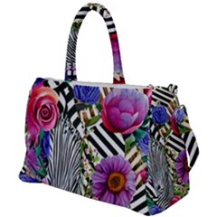 Bountiful Watercolor Flowers Duffel Travel Bag by GardenOfOphir