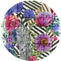 Bountiful Watercolor Flowers Wooden Puzzle Round View1