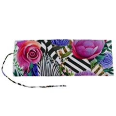 Bountiful Watercolor Flowers Roll Up Canvas Pencil Holder (s) by GardenOfOphir