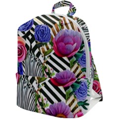 Bountiful Watercolor Flowers Zip Up Backpack by GardenOfOphir