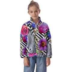 Bountiful Watercolor Flowers Kids  Half Zip Hoodie by GardenOfOphir