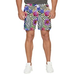 Bountiful Watercolor Flowers Men s Runner Shorts by GardenOfOphir