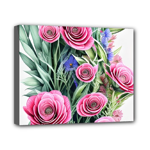 Attention-getting Watercolor Flowers Canvas 10  X 8  (stretched) by GardenOfOphir