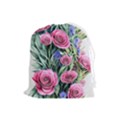 Attention-getting Watercolor Flowers Drawstring Pouch (Large) View1