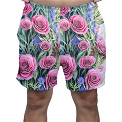 Attention-getting Watercolor Flowers Men s Shorts