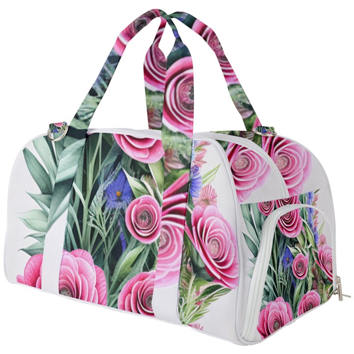 Attention-getting Watercolor Flowers Burner Gym Duffel Bag