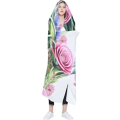 Attention-getting Watercolor Flowers Wearable Blanket by GardenOfOphir