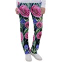 Attention-getting Watercolor Flowers Women s Casual Pants View1